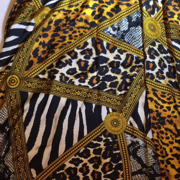 Why Dress Bohemian Leopard, Zebra Print Long sleeve Dress w/ black, white - Picture 2 of 11